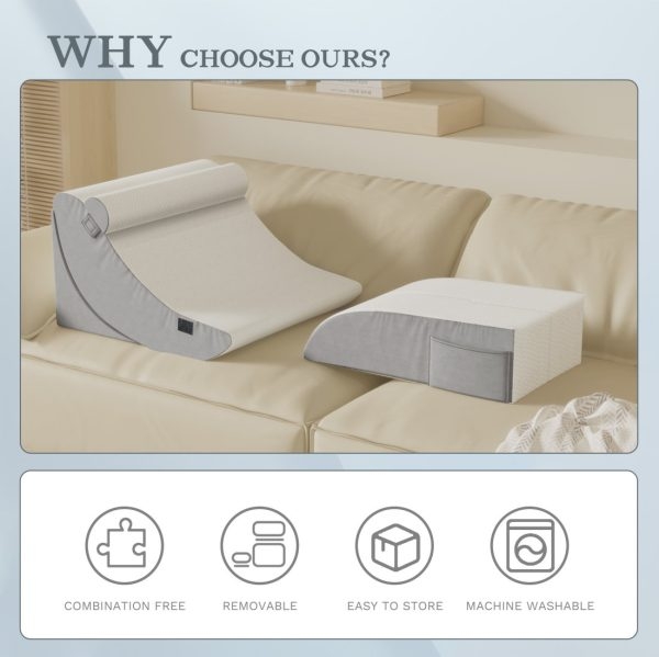 WOWMAX Bed Wedge Pillow Set for Surgery Recovery, Neck and Back Support - Image 9
