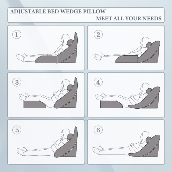 WOWMAX Bed Wedge Pillow Set for Surgery Recovery, Neck and Back Support - Image 12
