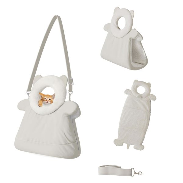 WOWMAX Soft Plush Cat Sling Carrier for Traveling & Shopping