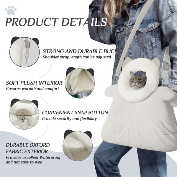 WOWMAX Soft Plush Cat Sling Carrier for Traveling & Shopping - Image 5