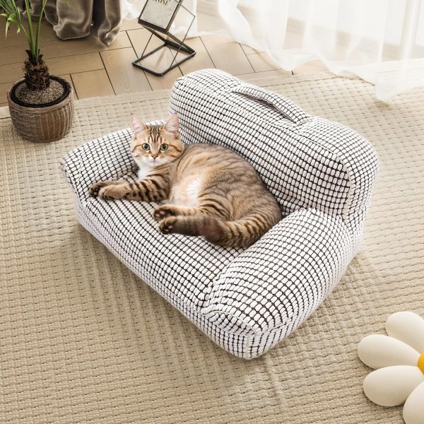 WOWMAX Modern Fluffy Cat & Small Dog Bed with Washable Cover - Image 2