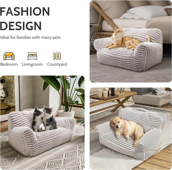 WOWMAX Modern Fluffy Cat & Small Dog Bed with Washable Cover - Image 3