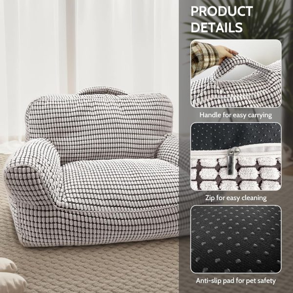 WOWMAX Modern Fluffy Cat & Small Dog Bed with Washable Cover - Image 4