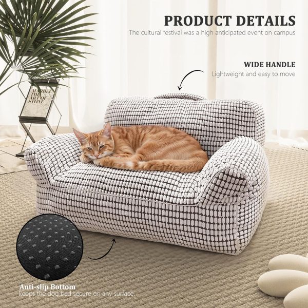 WOWMAX Modern Fluffy Cat & Small Dog Bed with Washable Cover - Image 10
