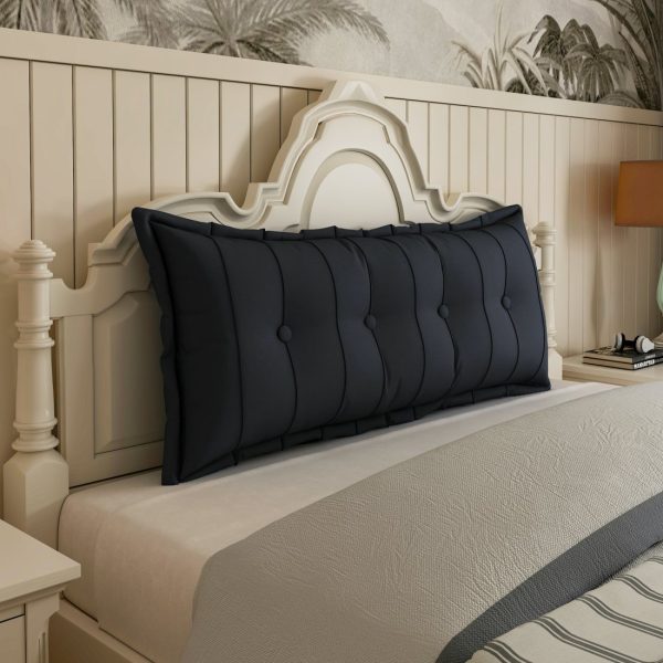 WOWMAX Large Headboard Reading Pillow Bolster Body Pillow Black - Image 2