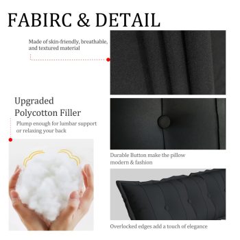 wowmax large flat body pillow black 1704
