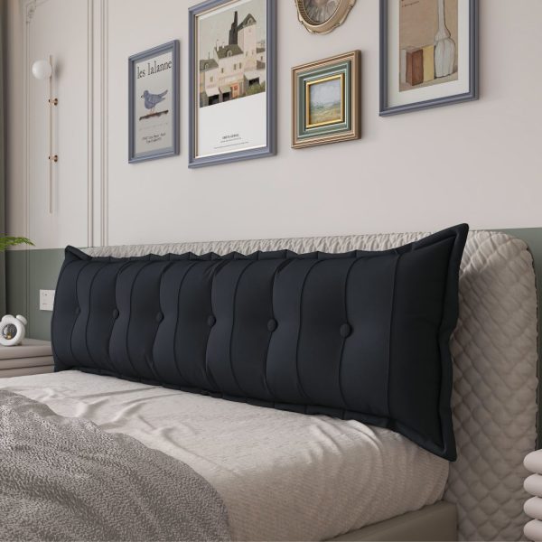 WOWMAX Large Headboard Reading Pillow Bolster Body Pillow Black - Image 9