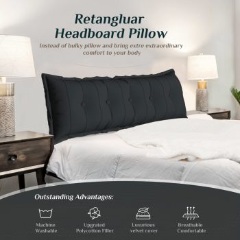 wowmax large flat body pillow black 1710