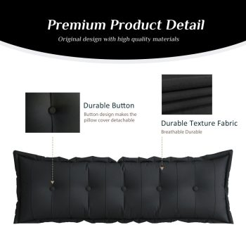 wowmax large flat body pillow black 1711