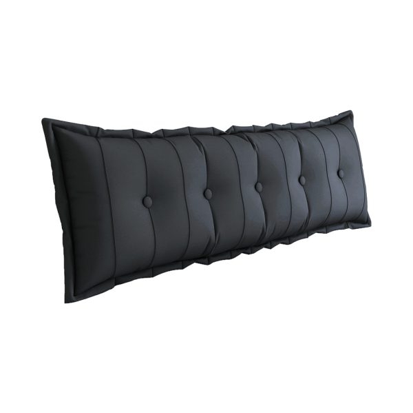 WOWMAX Large Headboard Reading Pillow Bolster Body Pillow Black - Image 16
