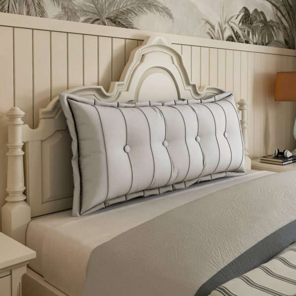 WOWMAX Large Headboard Reading Pillow Bolster Body Pillow Off-White - Image 2