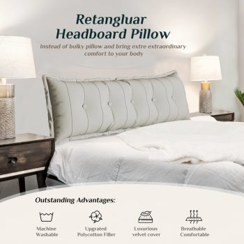 wowmax large flat body pillow white 1723