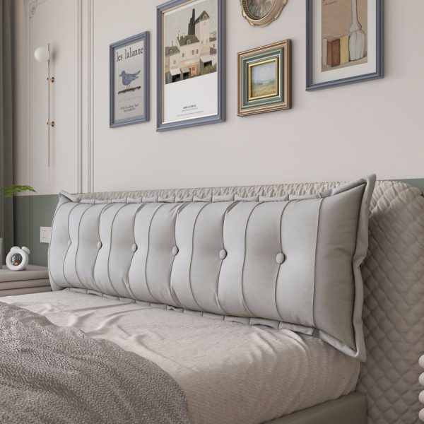 WOWMAX Large Headboard Reading Pillow Bolster Body Pillow Off-White - Image 13