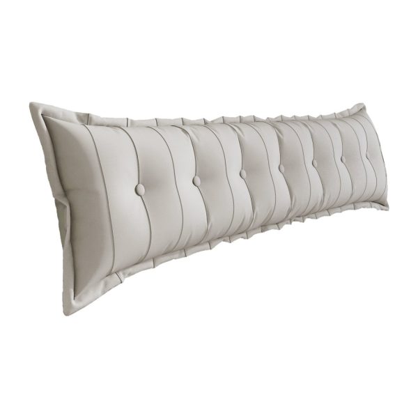 WOWMAX Large Headboard Reading Pillow Bolster Body Pillow Off-White - Image 18