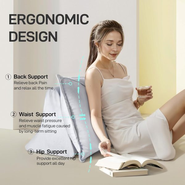 WOWMAX Self-Supporting Wedge Backrest Cushion for Reading - Image 2