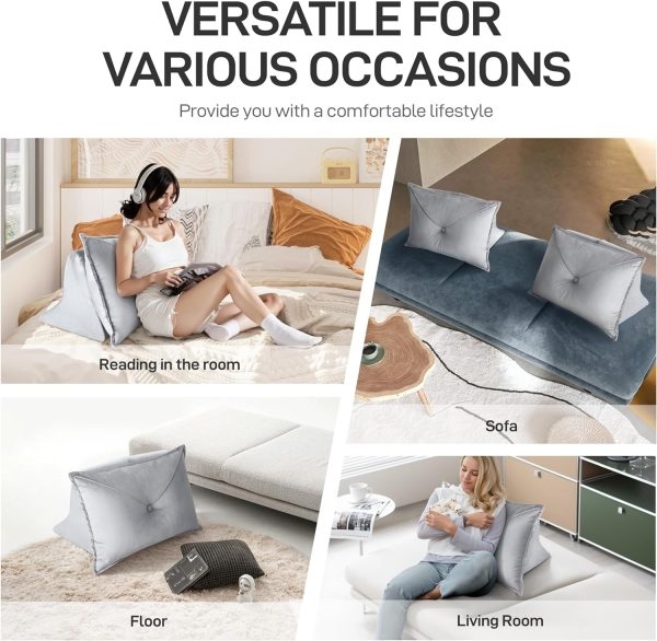 WOWMAX Self-Supporting Wedge Backrest Cushion for Reading - Image 7
